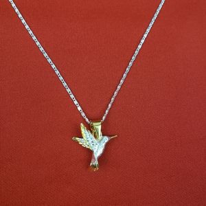 925 sterling silver pendant‎ with gold plated 925 sterling silver chain